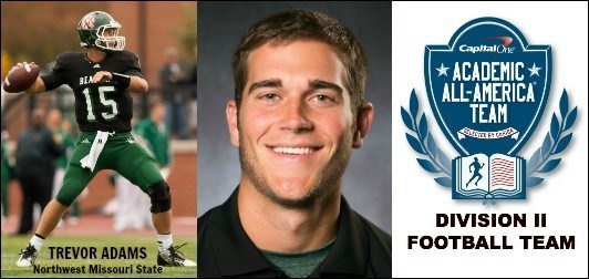 Capital One Academic All-America® Division II Football Team led by Trevor Adams of Northwest Missouri State